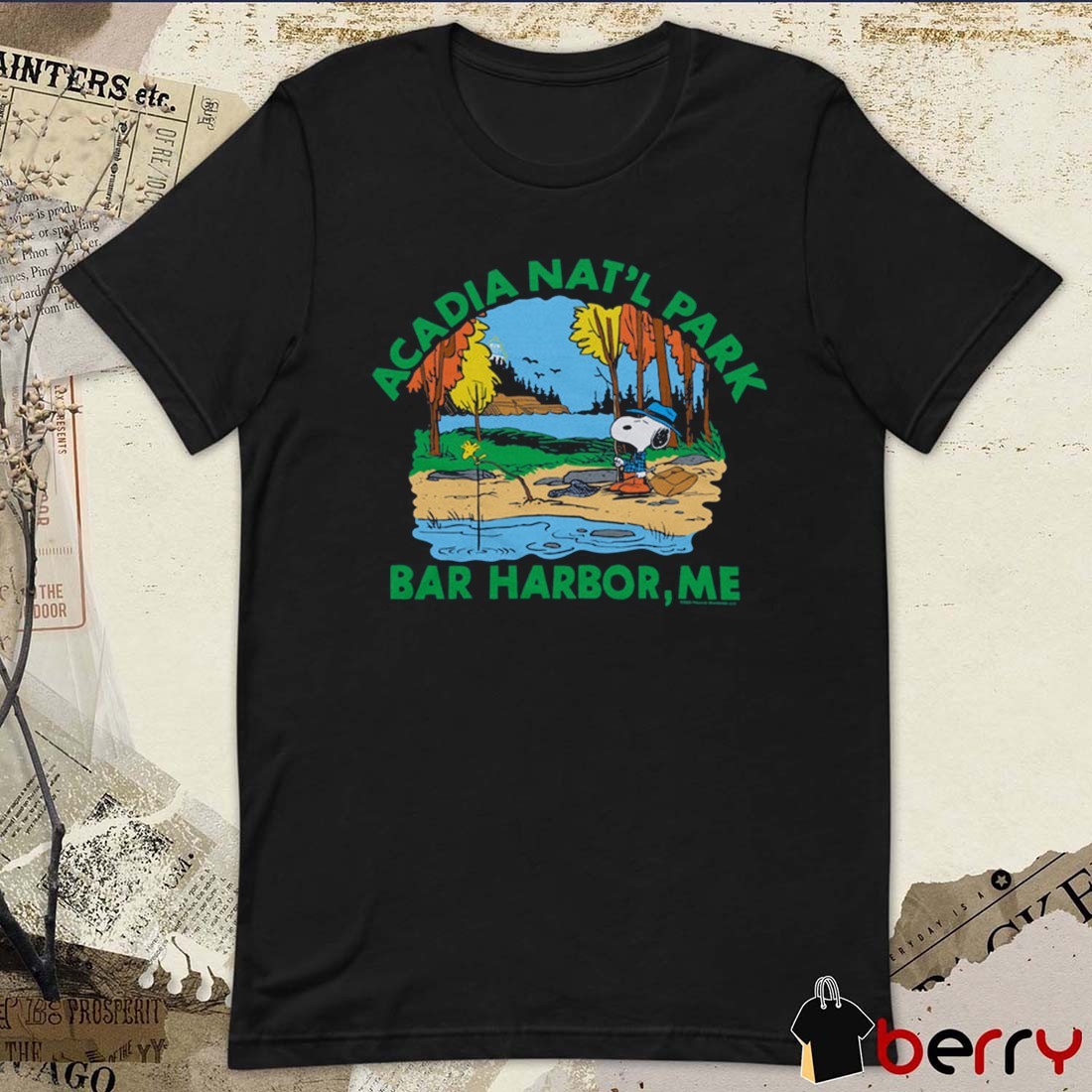 Acadia National Park - Retro Maine Coast Illustrated Shirt Acadia National Park - Retro Maine Coast Illustrated Shirt